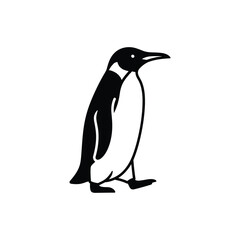 Obraz premium Emperor Penguin Illustration Black and White Simple Animal Icon