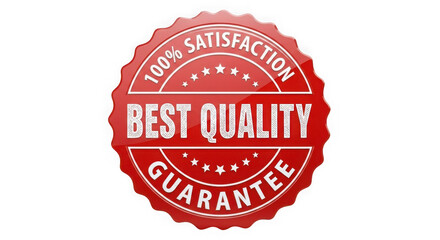 Obraz premium Red seal of quality guarantee premium best assurance certified badge isolated on transparent background