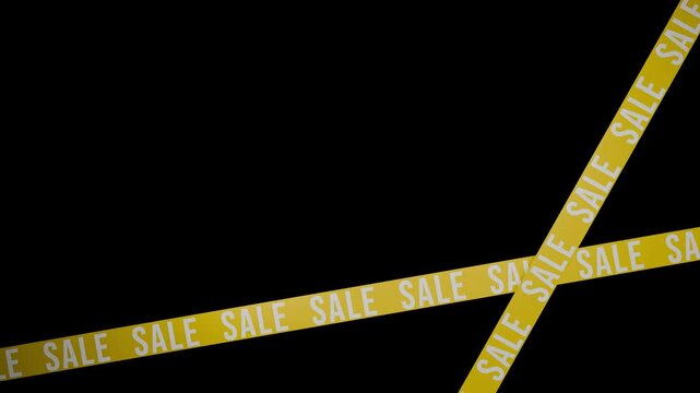 Exciting sale announcement with bright yellow tape marking down prices at local store event