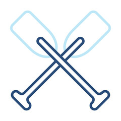 Paddle Icon Color Outline Style. Vector Illustration Design