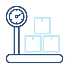 Weight Scale Icon Color Outline Style. Vector Illustration Design