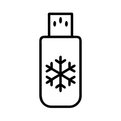 Obraz premium USB flash drive with snowflake symbol in minimalist design 