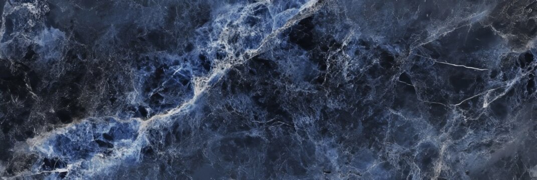 Fototapeta Elegant Striking Blue-Black Marble Texture with Unique Veining and Patterns for Interior Design Use