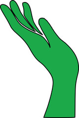 hand holding green leaf
