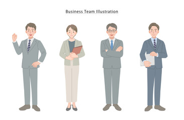 男女で構成されたビジネスマンのチーム