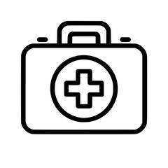 Fototapeta premium Isolated First Aid Kit Line Icon 