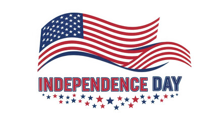American flag waving independence day celebration patriotism stars stripes us holiday isolated on transparent background