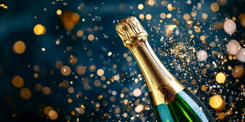 Elegant champagne bottle holiday new year party theme