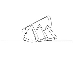 Continuous one line drawing of watermelon fruit. One line drawing illustration of watermelon fruit. Fresh fruit concept single line. Editable outline