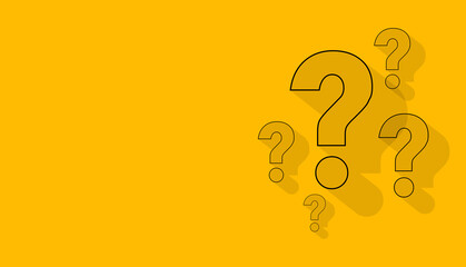 Question mark design on yellow background