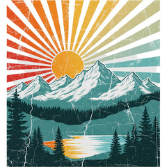 vector illustration of a mountain landscape