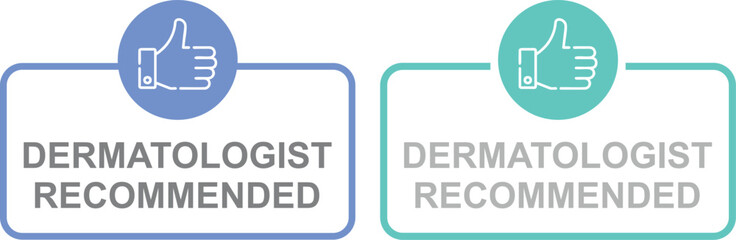 Dermatologist Recommended Label Logo | Skincare Certified Product Icon Design