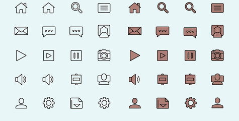 Fototapeta premium Collection of Web and UI Icons for Digital Interfaces.