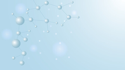 Structure molecule and communication. Dna, atom, neurons. Scientific concept for your design. Connected lines with dots. Medical, technology, chemistry, science background. illustration