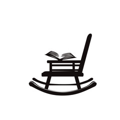 Silhouette of a rocking chair and book symbolizing relaxation, wisdom, and peaceful retirement living.