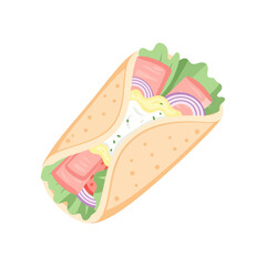 Delicious Wrap with Fresh Ingredients - A Culinary Delight.