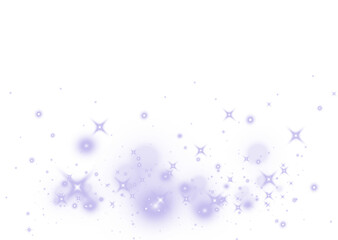 Vibrant purple light wave with glowing bokeh particles and dreamy holographic shimmer on transparent luminous background.