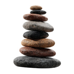 Stack of stones: a harmonious arrangement of smooth, weathered stones carefully balanced atop one another, symbolizing equilibrium and serenity.