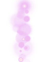 Vibrant purple light wave with glowing bokeh particles and dreamy holographic shimmer on transparent luminous background.