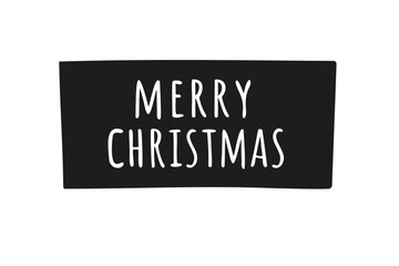Handwritten Merry Christmas lettering vector for festive design.