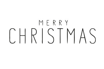 Handwritten Merry Christmas lettering vector for festive design.