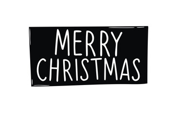 Handwritten Merry Christmas lettering vector for festive design.