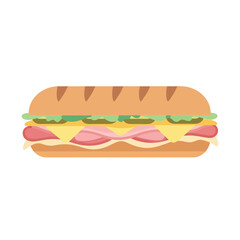 Delicious Ham and Cheese Sub Sandwich with Fresh Lettuce.