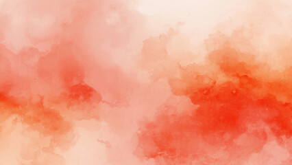 Brushed Painted Abstract Deep Maroon Watercolor and Soft White paint. Watercolor painted isolated cloud cumulus clouds. White and ash messy wall stucco texture. 