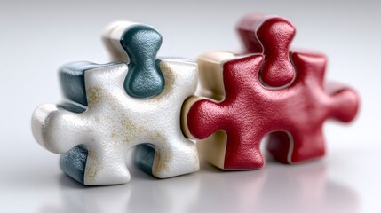 Obraz premium Connecting puzzle pieces forming team solution