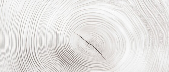 Close-up of white wood cut slab texture revealing concentric rings and crack, creating a natural and organic background