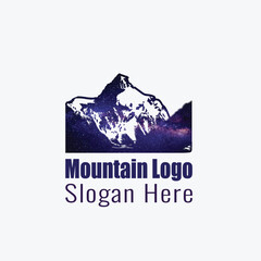 Minimalist Mountain Logo Design, Modern Logo Design, Mountain Logo for Outdoor and Adventure Brand, Elegant, vector illustration, Creative outdoor logo, Blue Mountain Silhouette Logo, Travel logo,