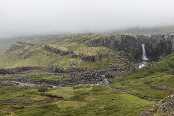 The waterfall  Folaldafoss in Iceland