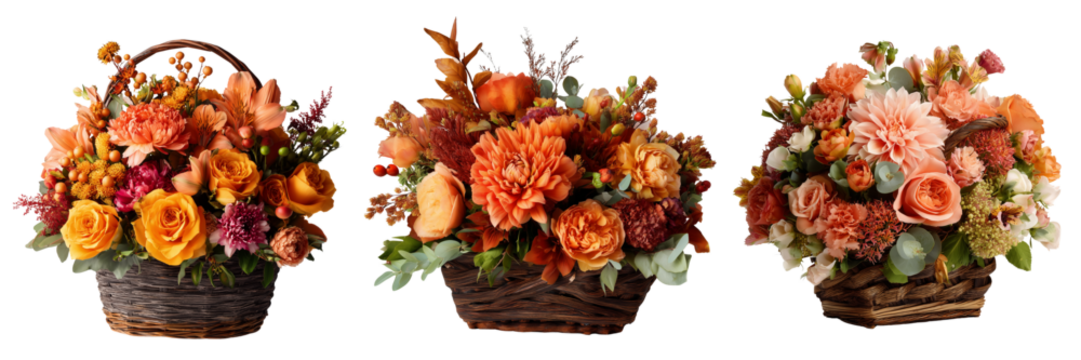 Set of Close-up of a heart-shaped arrangement of vibrant tulips on transparent png background. Ai generated - Powered by Adobe