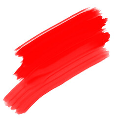 Obraz premium Bright red paint brush stroke isolated vector illustration on white space