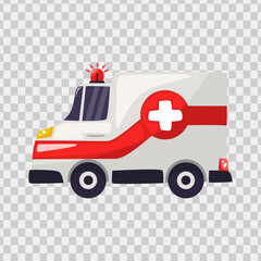 Ambulance rushing with siren on, ideal for medical emergency concepts, healthcare and transportationrelated designs, illustrations, and projects.