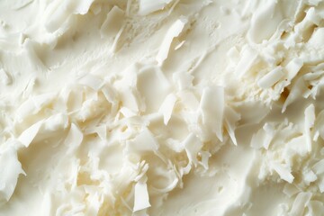 Creamy Coconut Ice Cream Texture Background with Coconut Pieces