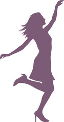 Design of happy woman dancing