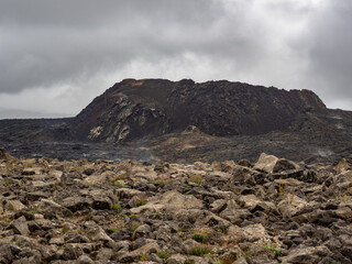 lava fields and volcanism on Reykjanes Peninsula in Iceland