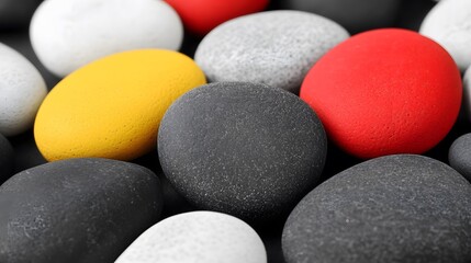 Colorful pebble stones creating unique backgrounds and colorful rock arrangements