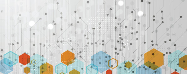 Abstract circuit technology advanced digital ecosystem of interconnected smart nodes