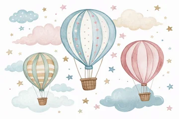 Ingelijste posters Luchtballon bunch of grapes on black background  © Sain