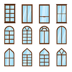 set of windows design asset vector illustration