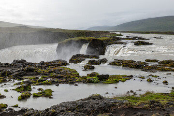 The waterfall Godafoss in Iceland