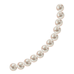 Classic pearl necklace painted in watercolor style. Elegant jewelry illustration on white background. Perfect for fashion design, accessories decoration, wedding invitations and luxury branding.
