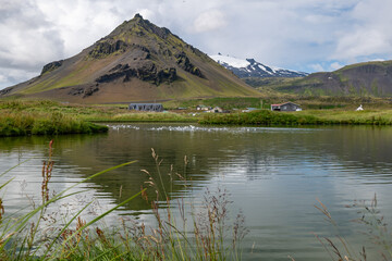 mountains and lake in Iceland