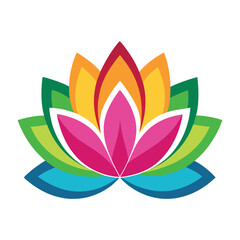 Colorful Lotus Flower Logo