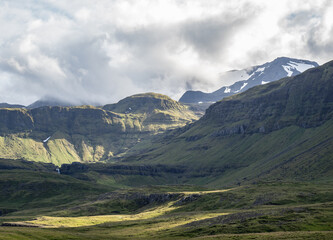Fototapeta premium mountains and Snaefellsjokull Glacier in Iceland