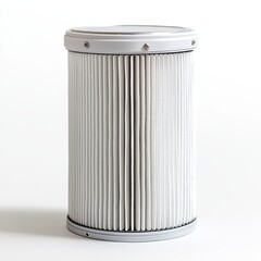 White Cylindrical Air Filter with Pleated Design for Improved Air Quality