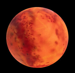 planet mars on white, isolated