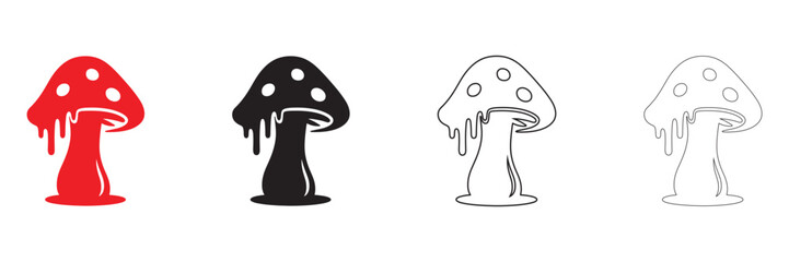 mushroom icon vector sign, Champignon mushroom symbol, Forest mushroom vector illustration
